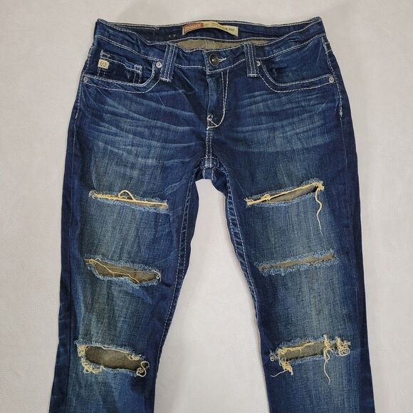 Big Star Casey K Slim Boot Low Rise Womens 28XL 32X25 Blue Jeans Bootcut Ankle - Picture 2 of 15